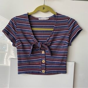 Striped retro crop top tee